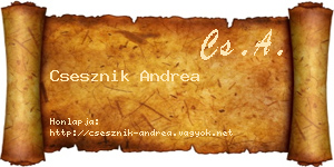 Csesznik Andrea névjegykártya